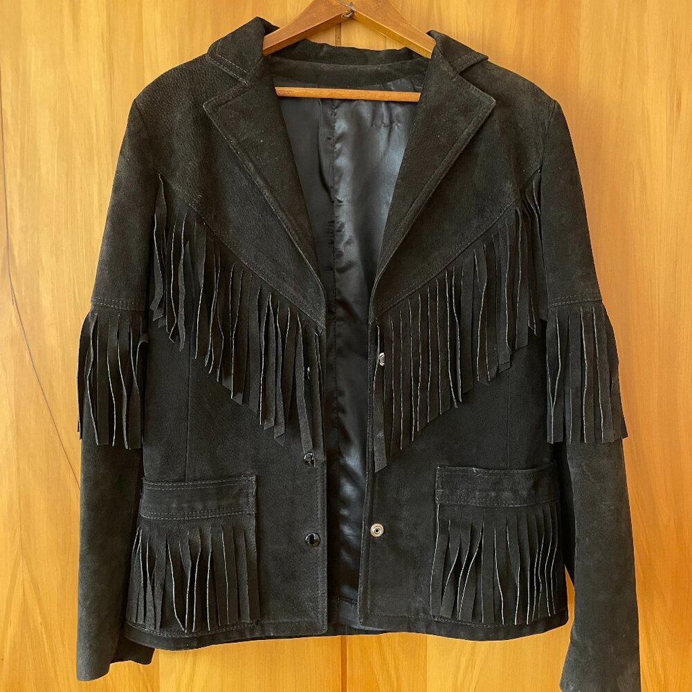 VINTAGE Leather Fringe Jacket